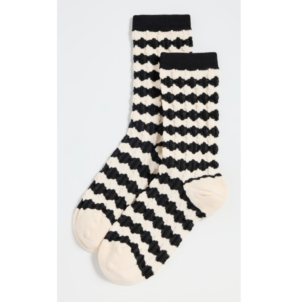 Stems 2 Pack Magic Texture Wool Blend Socks Black White